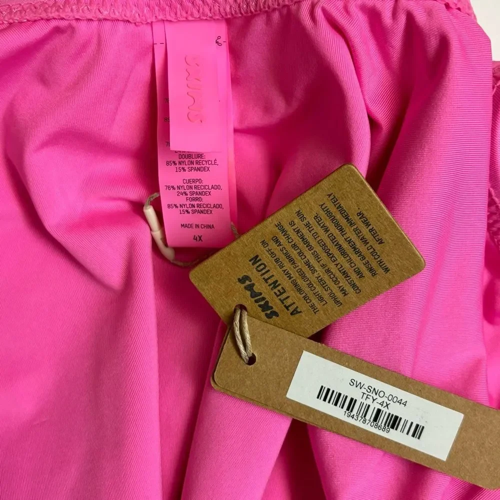 Skims Swim Scoop Neck One Piece Plus Size Swimsuit - Taffy - 4x - NWT